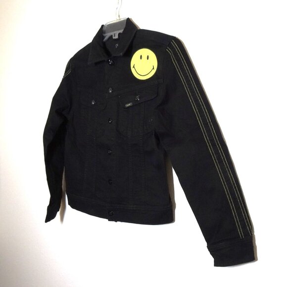 Lee Smiley Patch Demin Jacket VF Limited Collaboration Men's Size S Black - Picture 3 of 8